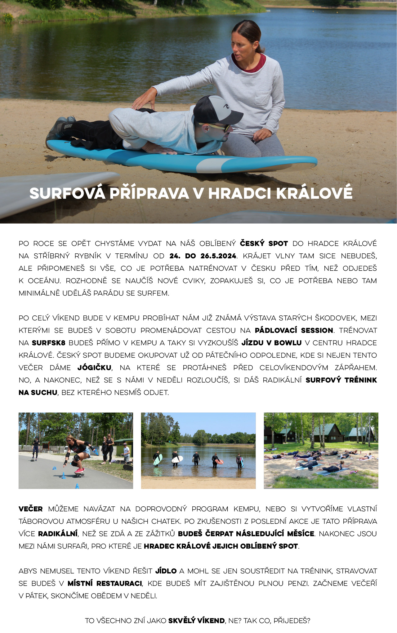 Surfová příprava v květnu na Stříbrňáku