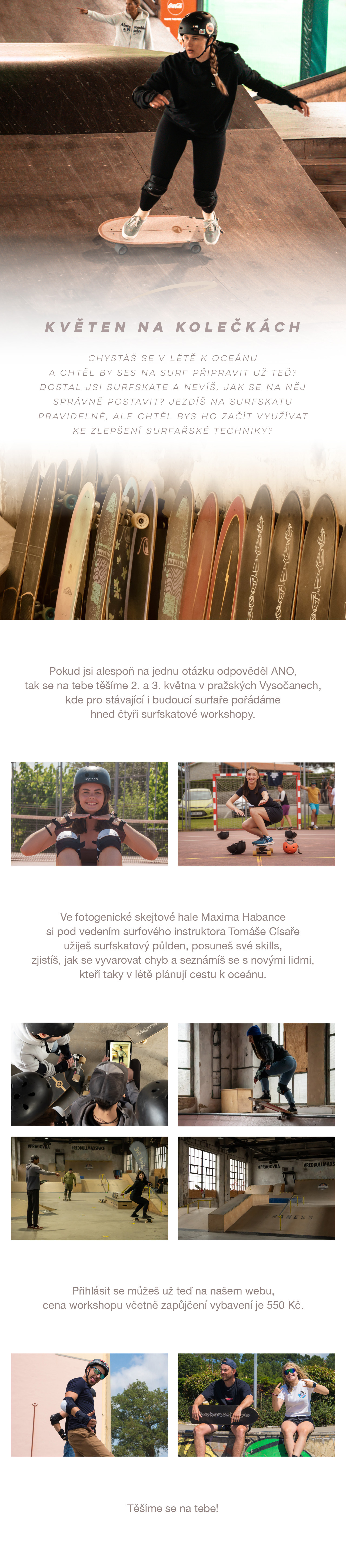 Zamluv si místo na květnovém sursk8 workshopu.