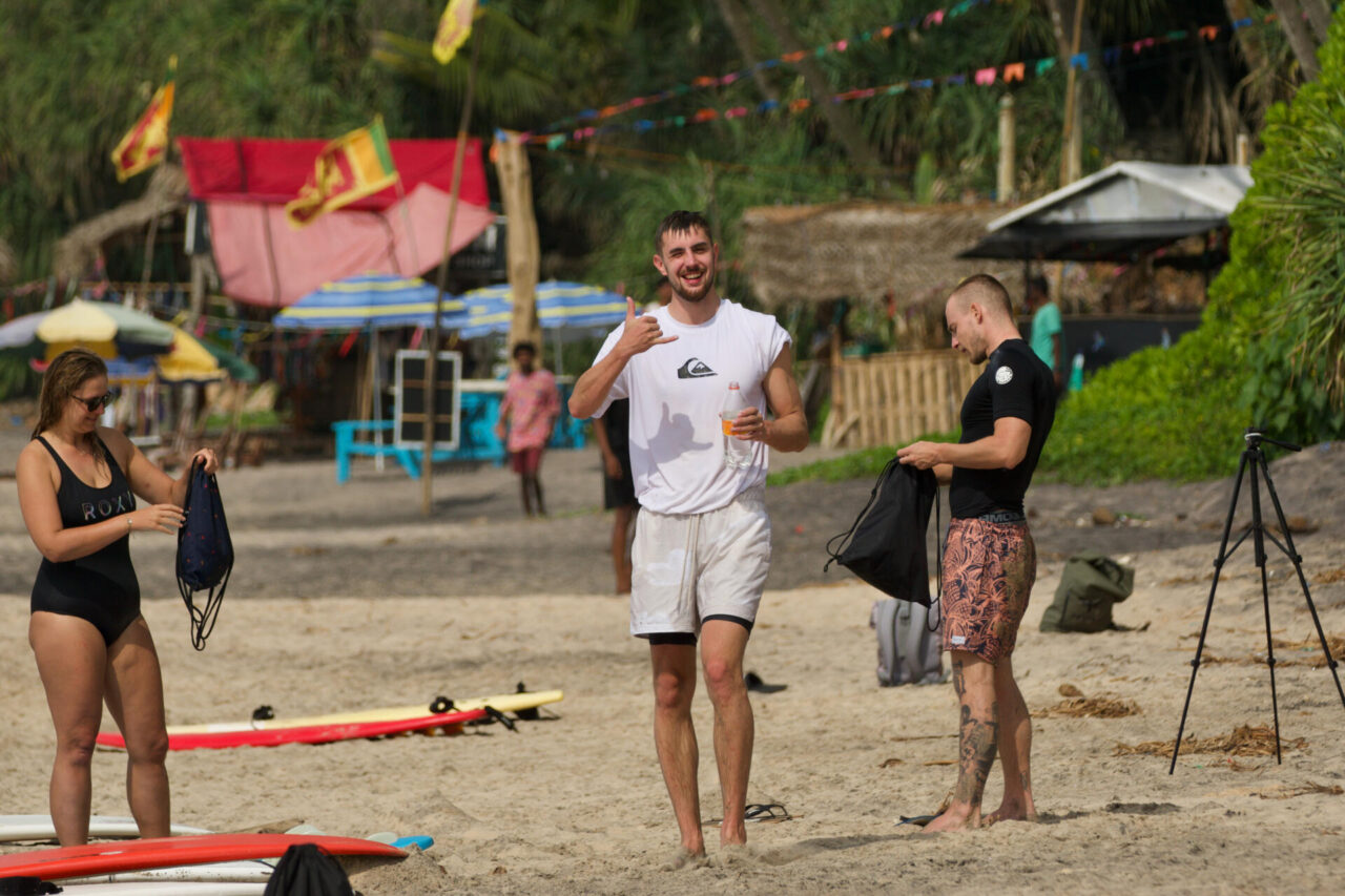 Ready for the surf lesson on the beach